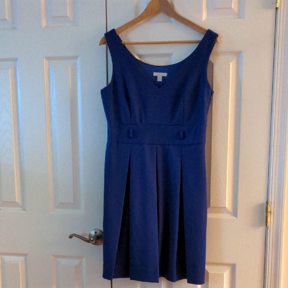 New York & Company Blue Ruched mini Dress - Picture 2 of 12